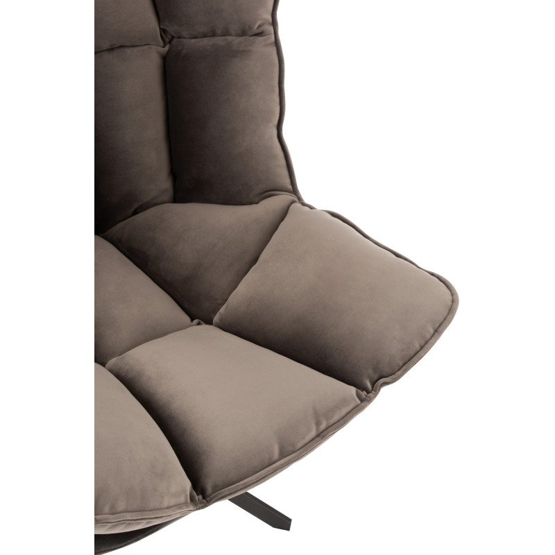 Fauteuil Pivotant Caspian en Métal Noir Polyester Gris foncé - 7