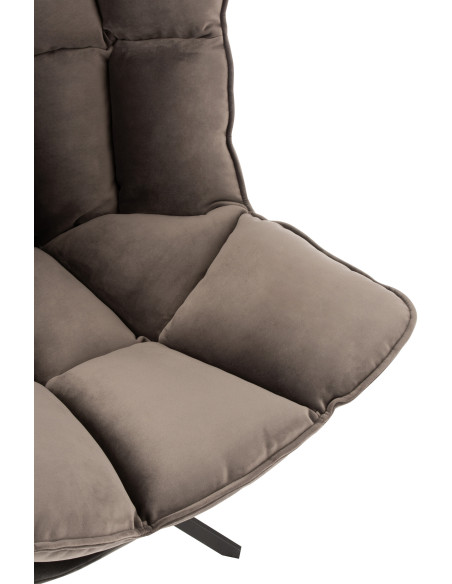 Fauteuil Pivotant Caspian en Métal Noir Polyester Gris foncé - 7