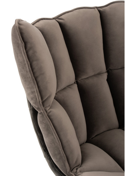 Fauteuil Pivotant Caspian en Métal Noir Polyester Gris foncé - 8