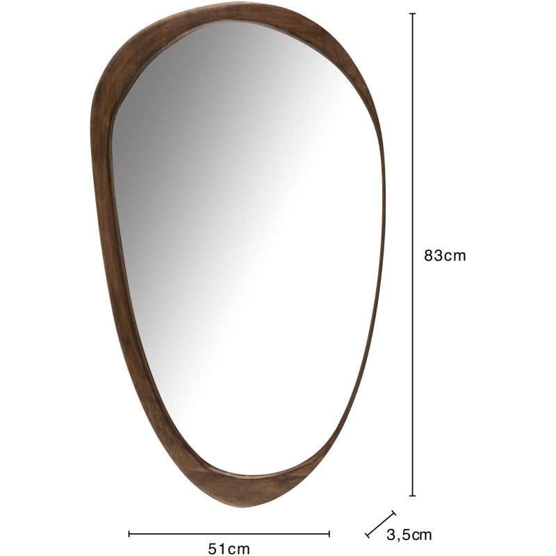 Miroir Mural Irrégulier XL Savana Bois de manguier Marron foncé - 3