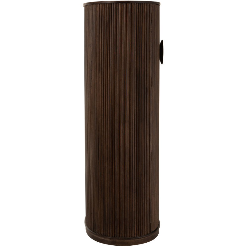 Buffet haut arrondi 2 portes en bois de manguier marron - 3