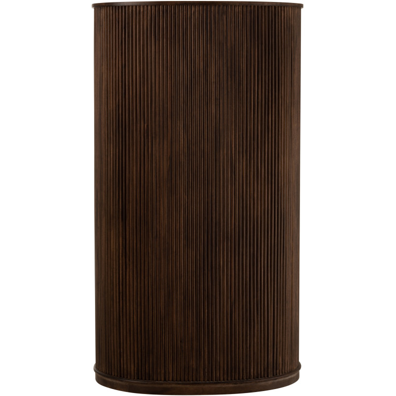 Buffet haut arrondi 2 portes en bois de manguier marron - 4