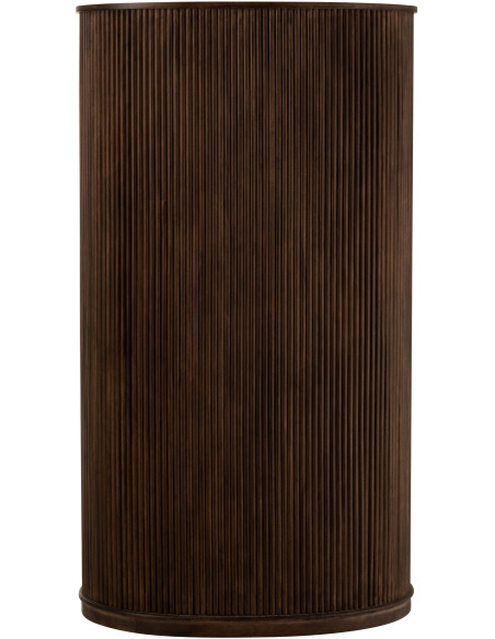 Buffet haut arrondi 2 portes en bois de manguier marron - 4