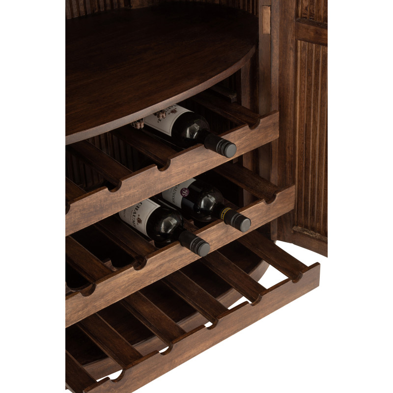 Buffet haut arrondi 2 portes en bois de manguier marron - 5