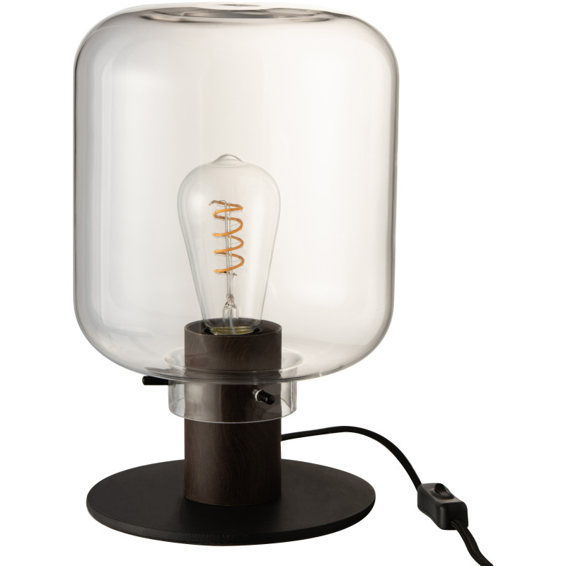 Lampe à poser Kiyu en Verre Transaprent Métal Noir - 1