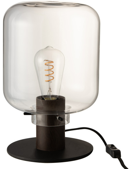 Lampe à poser Kiyu en Verre Transaprent Métal Noir - 1