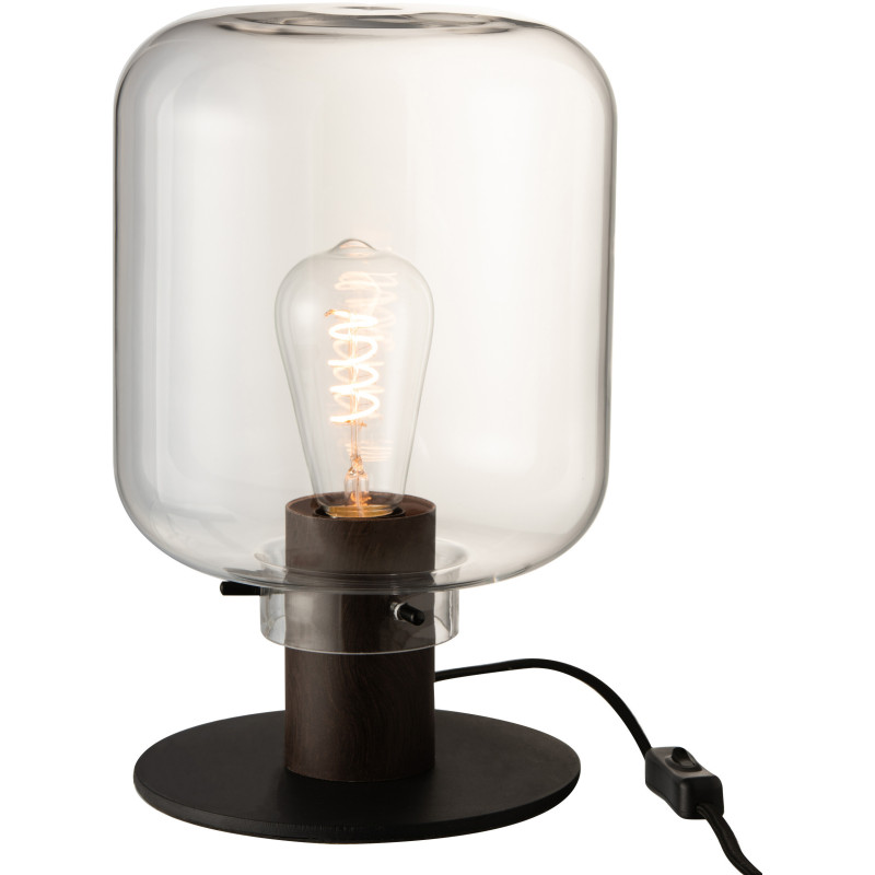 Lampe à poser Kiyu en Verre Transaprent Métal Noir - 3