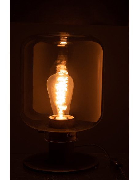 Lampe à poser Kiyu en Verre Transaprent Métal Noir - 4