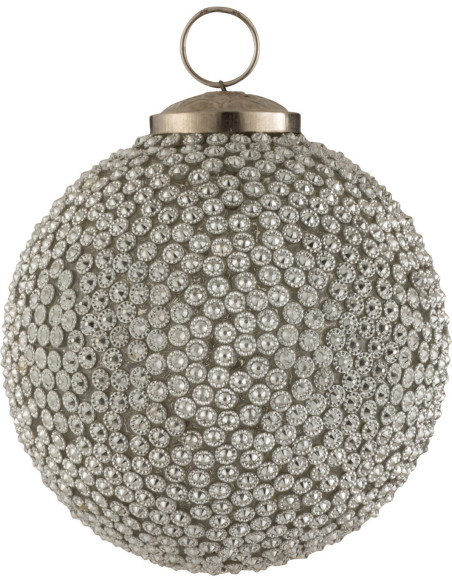 Boule de Noël en Verre Sequin Argenté - 1