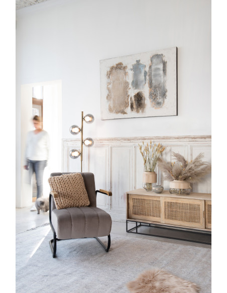 Photophore Rond Léo Diamètre 13 cm en Verre Gris - 2