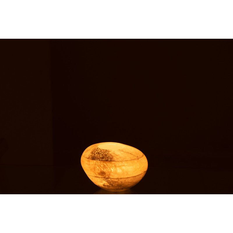 Photophore Rond Léo Diamètre 13 cm en Verre Gris - 4