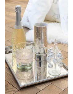 Sapin de Noël avec boules 20 cm en Verre Transparent Argenté - 2