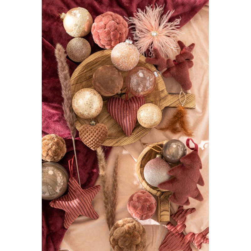 Boule de Noël en Verre Bronze Motif étoiles (Lot de 6) J-Line - 2