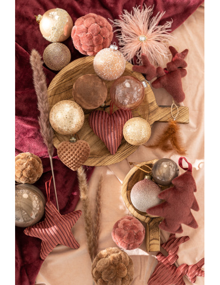 Boule de Noël en Verre Bronze Motif étoiles (Lot de 6) J-Line - 2