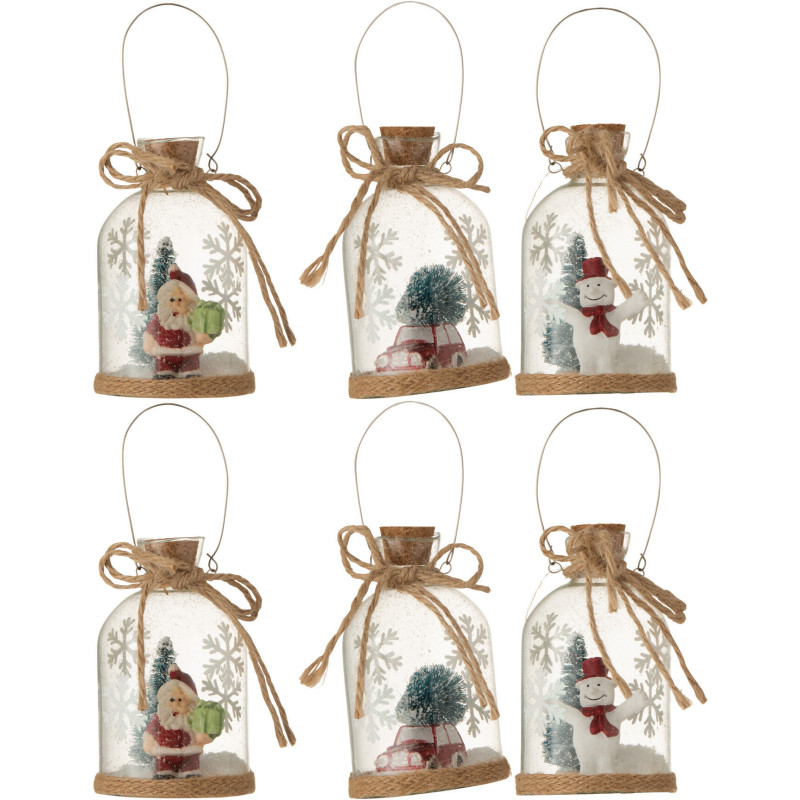 Suspension de Noël Bouteilles en Verre Transparent (Lot de 3) - 1