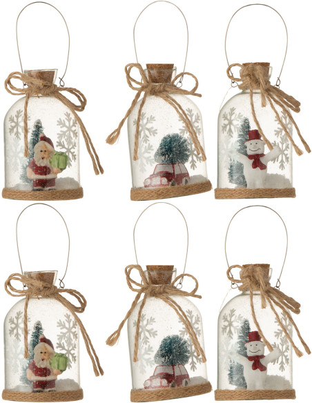 Suspension de Noël Bouteilles en Verre Transparent (Lot de 3) - 1