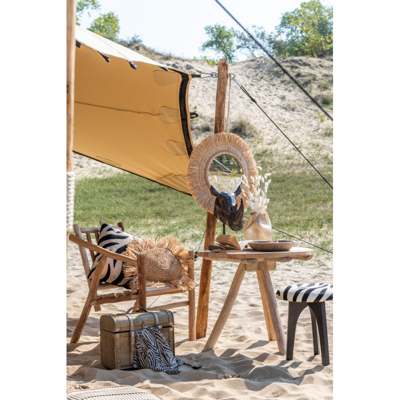 Miroir Mural Rond Blamus en Raphia Naturel J-Line - 3
