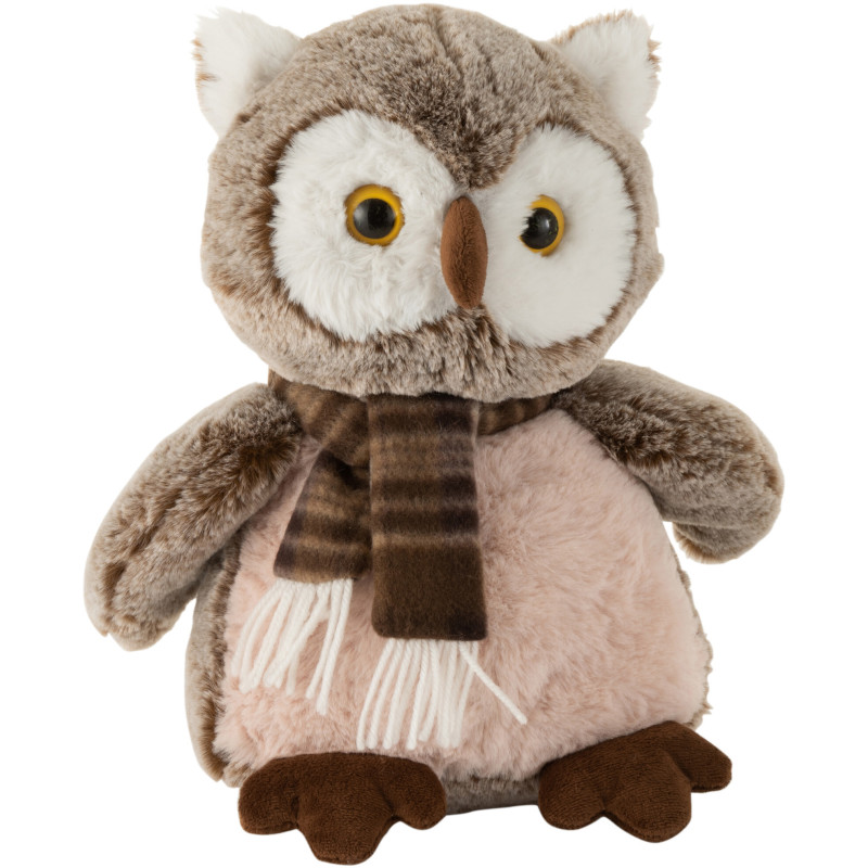 Décoration de Noël Hibou avec écharpe 30 cm en Polyester Marron - 1