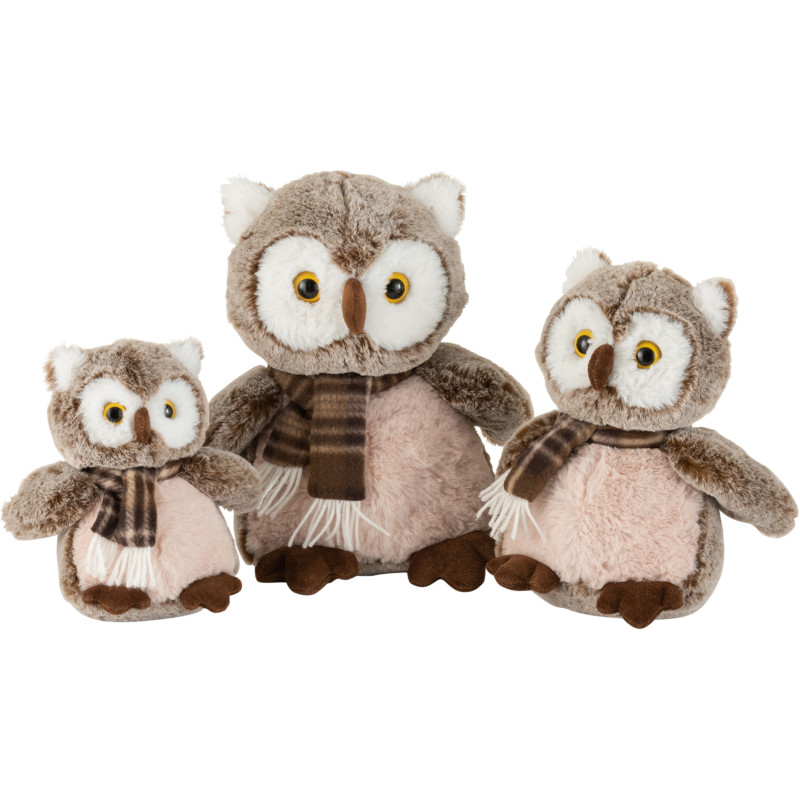 Décoration de Noël Hibou avec écharpe 30 cm en Polyester Marron - 2