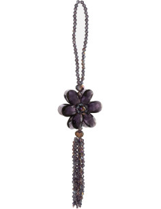 Suspension de Noël XL Fleur en Plastique Mauve Avec perles - 1