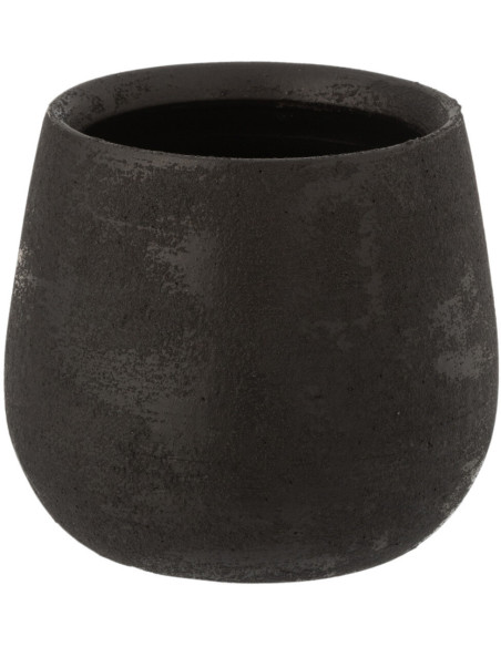 Cache-pot en Céramique Noir Owen Diamètre 16 cm Effet rugueux - 1