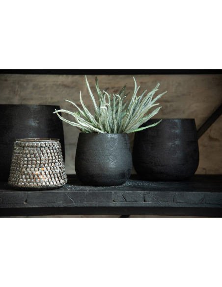 Cache-pot en Céramique Noir Owen Diamètre 16 cm Effet rugueux - 2