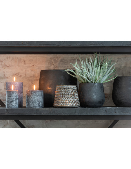 Cache-pot en Céramique Noir Owen Diamètre 16 cm Effet rugueux - 3