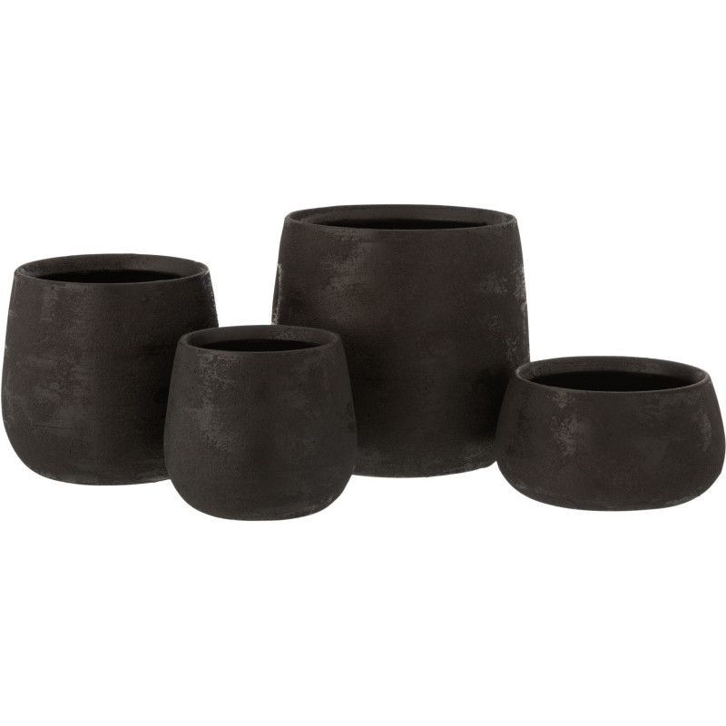 Cache-pot en Céramique Noir Owen Diamètre 20 cm Effet rugueux - 3