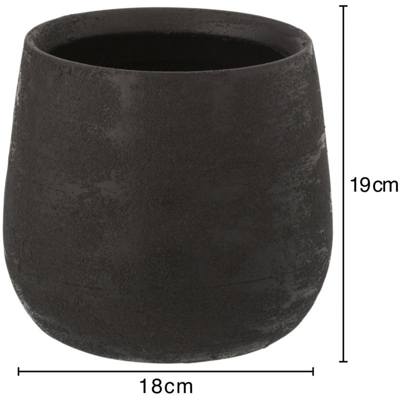 Cache-pot en Céramique Noir Owen Diamètre 20 cm Effet rugueux - 4