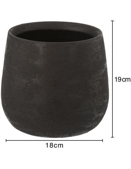 Cache-pot en Céramique Noir Owen Diamètre 20 cm Effet rugueux - 4