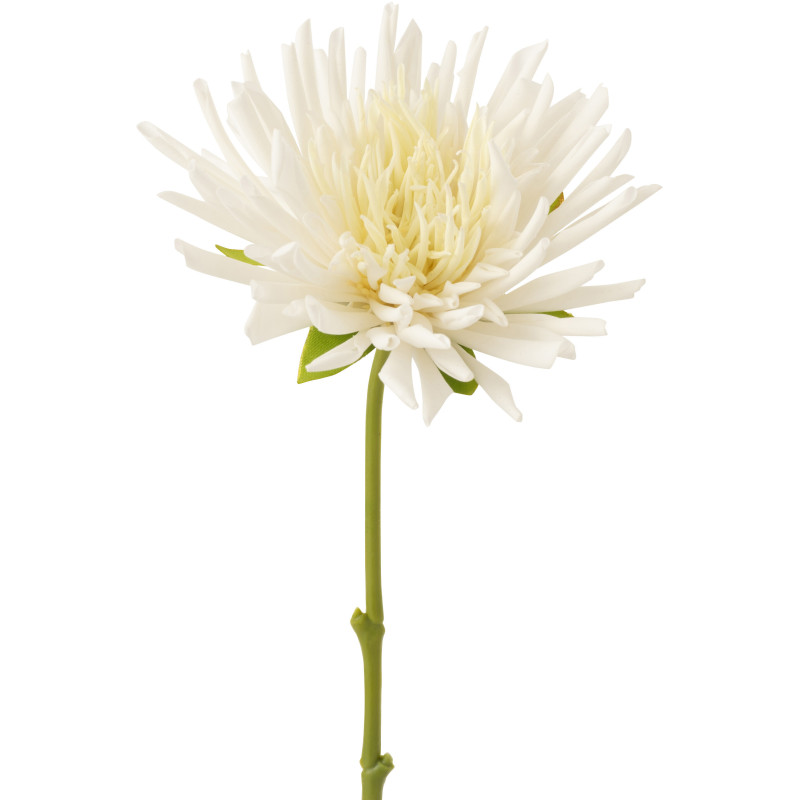 Fleur artificielle sur tige Chrysantheme Hauteur 40 cm en Plastique Blanc Vert - 2
