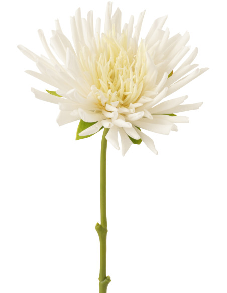 Fleur artificielle sur tige Chrysantheme Hauteur 40 cm en Plastique Blanc Vert - 2