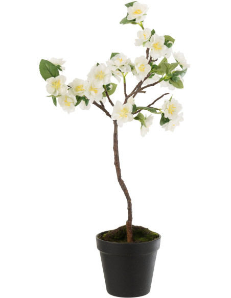 Arbre artificiel réaliste Cerisier Sakura Fleurs blanches Hauteur 50 cm en Plastique - 1