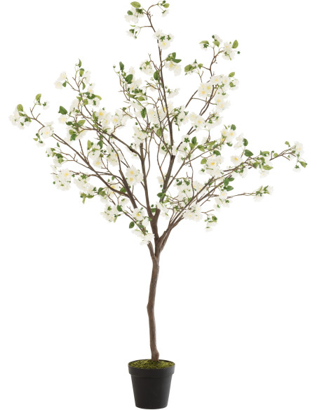 Arbre artificiel réaliste XL Cerisier Sakura Fleurs blanches Hauteur 190 cm en Plastique - 1