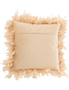 Coussin Carré Plumin 45x45 en Polyester Beige Avec plumes - 2