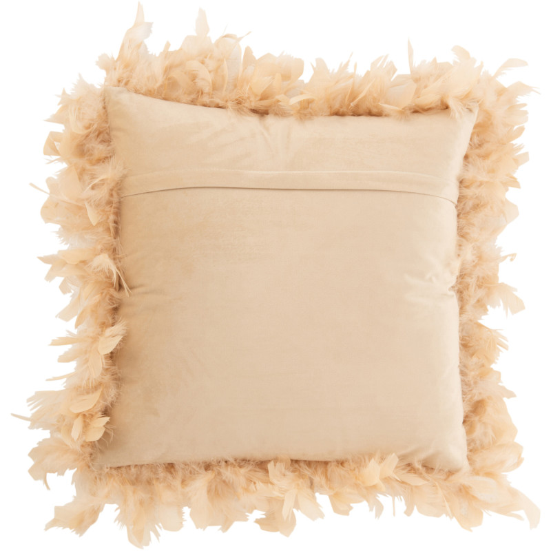 Coussin Carré Plumin 45x45 en Polyester Beige Avec plumes - 2