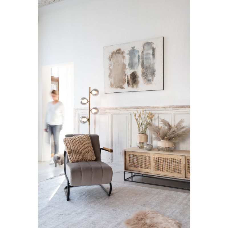 Vase en Verre Transparent Bois Naturel H17 cm - 2