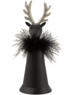 Décoration de Noël Renne en Métal Noir Bois Argenté - 1