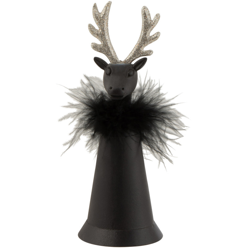 Décoration de Noël Renne en Métal Noir Bois Argenté - 1
