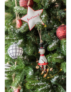 Suspension de Noël Personnages à ski en Métal Rouge Blanc (Lot de 3) - 2