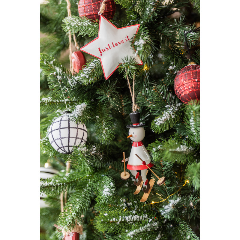Suspension de Noël Personnages à ski en Métal Rouge Blanc (Lot de 3) - 2