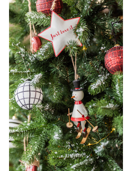 Suspension de Noël Personnages à ski en Métal Rouge Blanc (Lot de 3) - 2