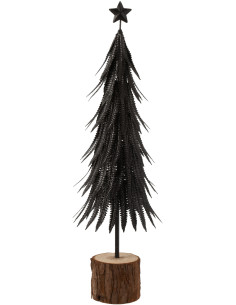 Décoration sur pied Sapin de Noël 60 cm en Métal Noir Avec paillettes - 1