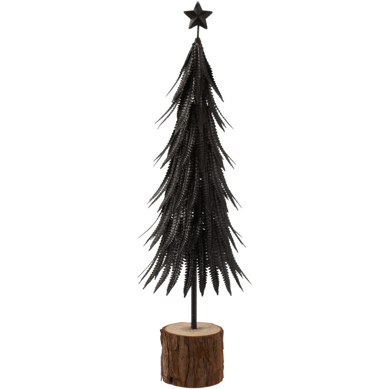 Décoration sur pied Sapin de Noël 60 cm en Métal Noir Avec paillettes - 1