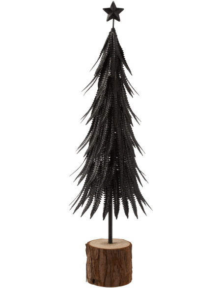 Décoration sur pied Sapin de Noël 60 cm en Métal Noir Avec paillettes - 1
