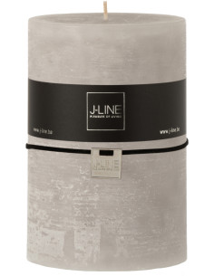 Bougie Cylindrique XXL Gris clair J-Line en Cire 120 heures Hauteur 15 cm - 1