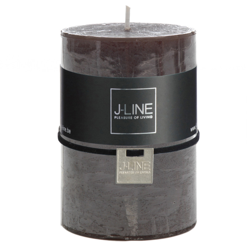 Bougie Cylindrique XL Marron foncé J-Line en Cire 48 heures Hauteur 10 cm - 1