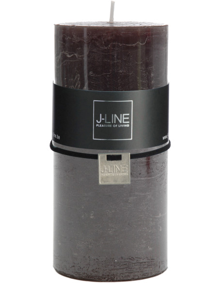 Bougie Cylindrique XXL Marron foncé J-Line en Cire 70 heures Hauteur 15 cm - 1