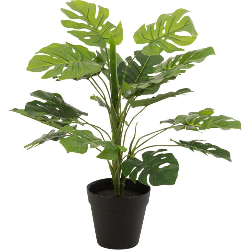 Plante artificielle Philodendron Hauteur 55 cm en Plastique Vert Avec pot - 1