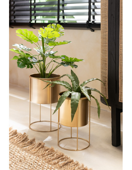 Plante artificielle Philodendron Hauteur 55 cm en Plastique Vert Avec pot - 2